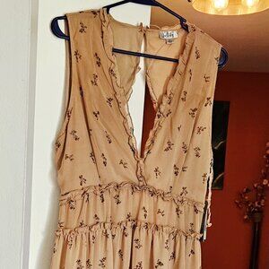 Brown Short backless summer dress